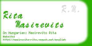 rita masirevits business card